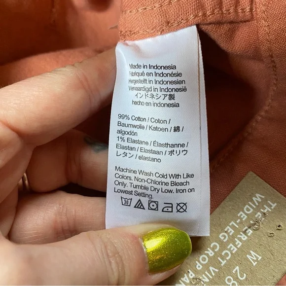 ❌SOLD🏷️NWT Madewell The Perfect Vintage Wide-Leg Crop Pants - Picture 7 of 9